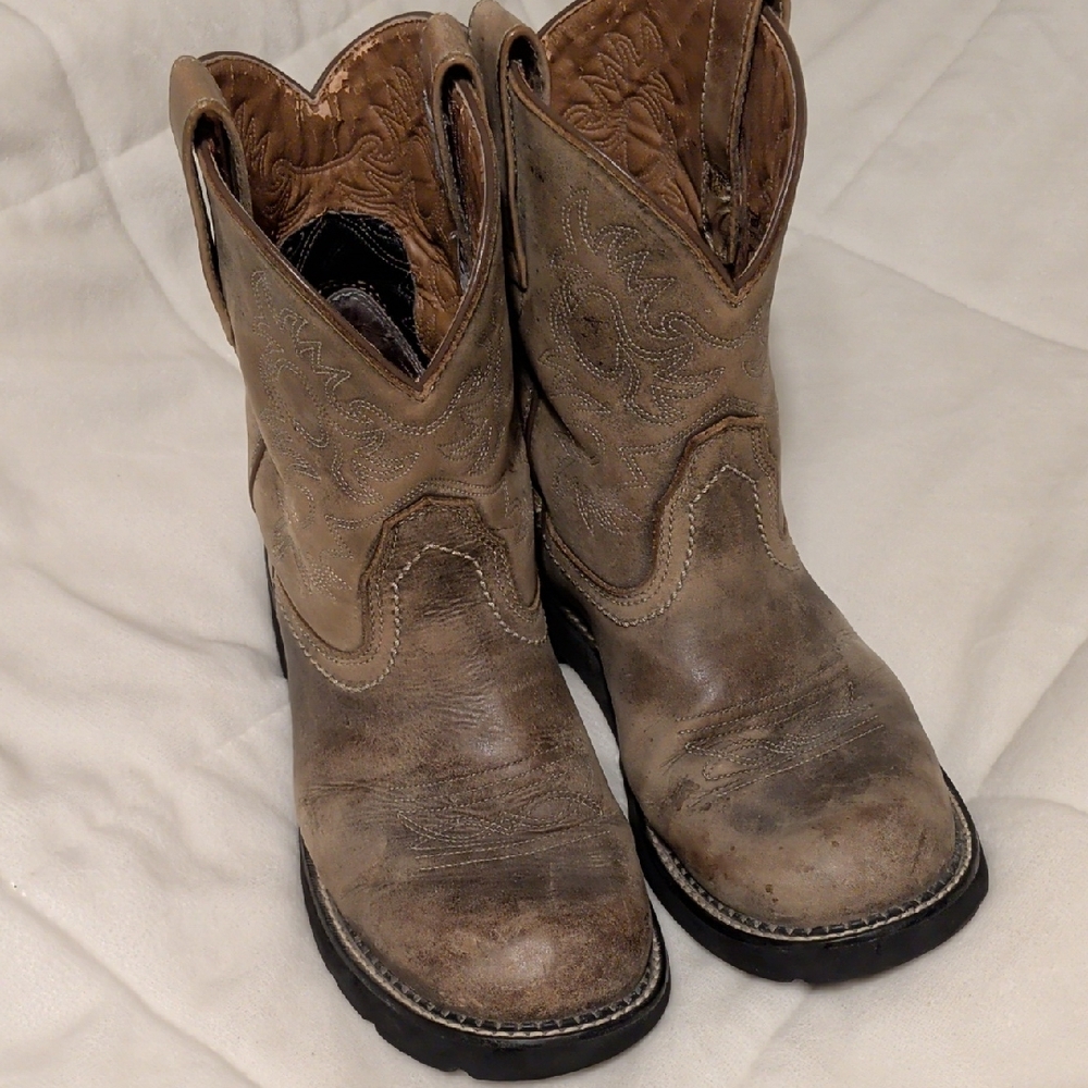 Ariat Brown Leather Western Heeled Boots